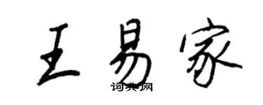 王正良王易家行書個性簽名怎么寫