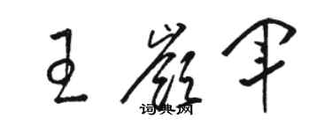 駱恆光王嶺軍草書個性簽名怎么寫