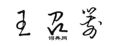 駱恆光王召箭草書個性簽名怎么寫