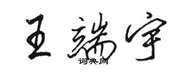 駱恆光王端宇行書個性簽名怎么寫