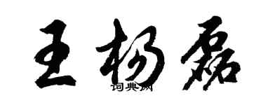 胡問遂王楊磊行書個性簽名怎么寫