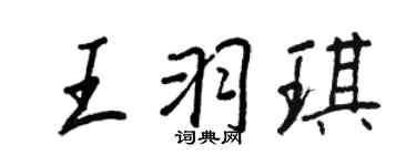王正良王羽琪行書個性簽名怎么寫