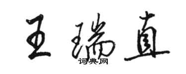 駱恆光王瑞直行書個性簽名怎么寫