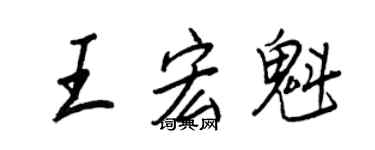 王正良王宏魁行書個性簽名怎么寫