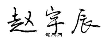 曾慶福趙宇辰行書個性簽名怎么寫