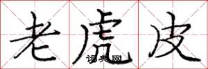 龐中華老虎皮楷書怎么寫