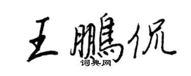 王正良王鵬侃行書個性簽名怎么寫