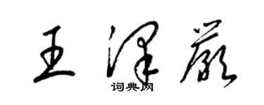 梁錦英王澤嚴草書個性簽名怎么寫