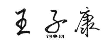 駱恆光王子康行書個性簽名怎么寫