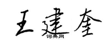 王正良王建奎行書個性簽名怎么寫