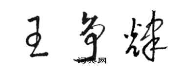 駱恆光王爭輝草書個性簽名怎么寫