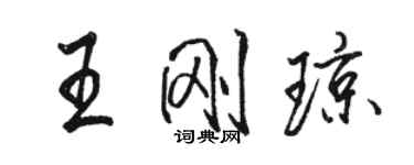駱恆光王剛瓊行書個性簽名怎么寫