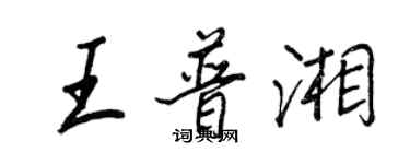 王正良王普湘行書個性簽名怎么寫