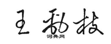 駱恆光王勁枝草書個性簽名怎么寫
