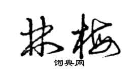 曾慶福林梅草書個性簽名怎么寫
