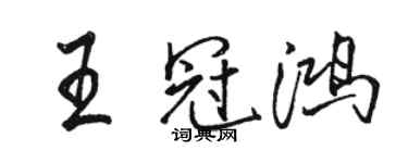 駱恆光王冠鴻行書個性簽名怎么寫