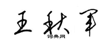 梁錦英王秋軍草書個性簽名怎么寫