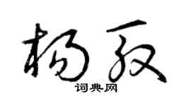 曾慶福楊殷草書個性簽名怎么寫
