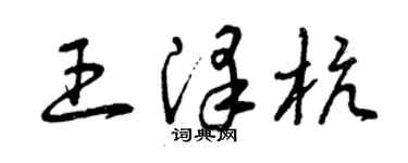 曾慶福王澤杭草書個性簽名怎么寫