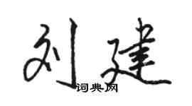 駱恆光劉建行書個性簽名怎么寫