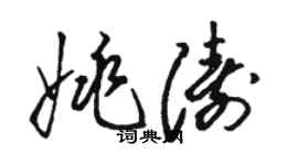 駱恆光姚濤草書個性簽名怎么寫