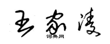 朱錫榮王家凌草書個性簽名怎么寫