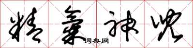 朱錫榮精氣神兒草書怎么寫
