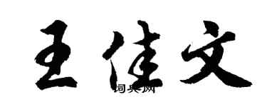 胡問遂王佳文行書個性簽名怎么寫