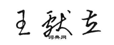 駱恆光王獻立草書個性簽名怎么寫