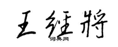 王正良王經將行書個性簽名怎么寫