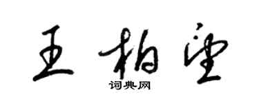 梁錦英王柏望草書個性簽名怎么寫