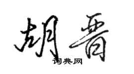 駱恆光胡晉行書個性簽名怎么寫