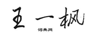駱恆光王一楓行書個性簽名怎么寫