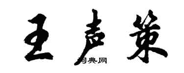 胡問遂王聲策行書個性簽名怎么寫