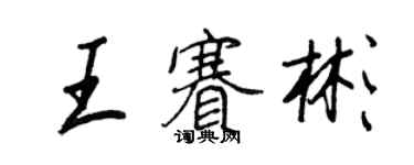 王正良王賽彬行書個性簽名怎么寫