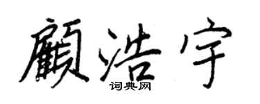 王正良顧浩宇行書個性簽名怎么寫