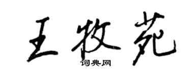 王正良王牧苑行書個性簽名怎么寫