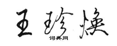 駱恆光王珍煥行書個性簽名怎么寫