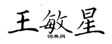 丁謙王敏星楷書個性簽名怎么寫