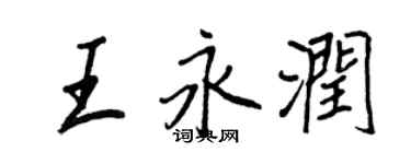 王正良王永潤行書個性簽名怎么寫