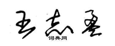 朱錫榮王志盈草書個性簽名怎么寫