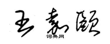 朱錫榮王嘉頤草書個性簽名怎么寫