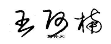 朱錫榮王阿楠草書個性簽名怎么寫