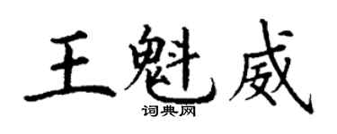 丁謙王魁威楷書個性簽名怎么寫