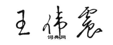 駱恆光王偉震草書個性簽名怎么寫