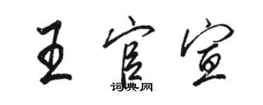 駱恆光王官宣行書個性簽名怎么寫