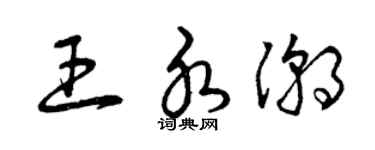 曾慶福王水潮草書個性簽名怎么寫
