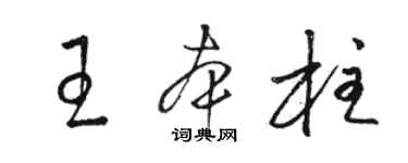 駱恆光王本柱草書個性簽名怎么寫