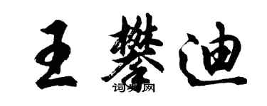 胡問遂王攀迪行書個性簽名怎么寫