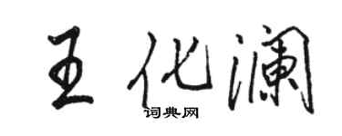 駱恆光王化瀾行書個性簽名怎么寫